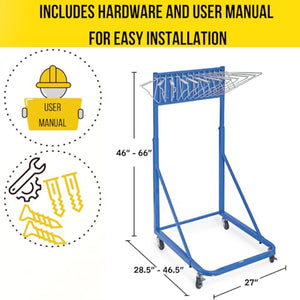 Adir Corp. Mobile Blueprint Holder - Hanging Rack for Blueprints, Posters, Maps, and Files