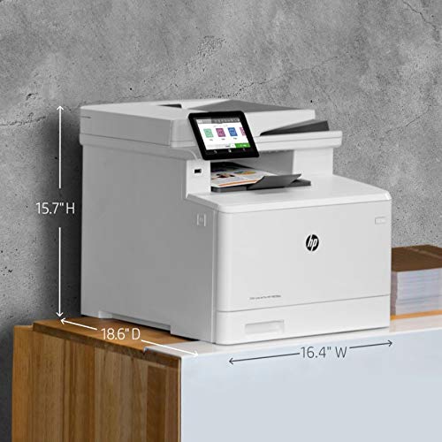 HP Color Laserjet Pro MFP M479fdw Wireless Laser All-in-One Printer, Copier, Scanner, Fax, W1A80A#BGJ with Power Strip Surge Protector + Electronics Basket Microfiber Cleaning Cloth