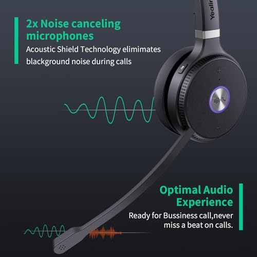 Yealink WH62 Mono Wireless DECT Headset - Teams Certified, Noise Cancelling, 525 ft Wireless Range