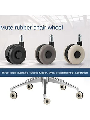 ILAME 5 Pcs/Lot Chair Wheel Accessories Computer Pulley Boss Caster Universal Rubber (Beige)