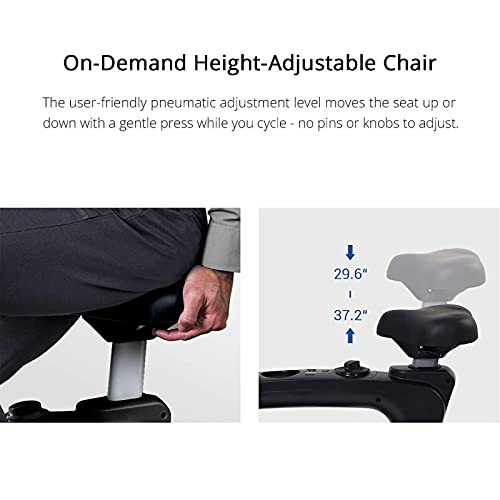 FLEXISPOT Home Office Workstation Upright Stationary Fitness Exercise Cycling Bike Height Adjustable Standing Desk - Deskcise Pro Black