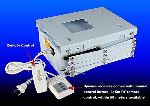 CGOLDENWALL Electric Projector Lift Motorized Projector Mount Projector Hanger Electric Ceiling Mount Bracket for Cinema Hall School Max Load 20kg/ Base Plate 600X600mm (Running Distance: 0.7 M)