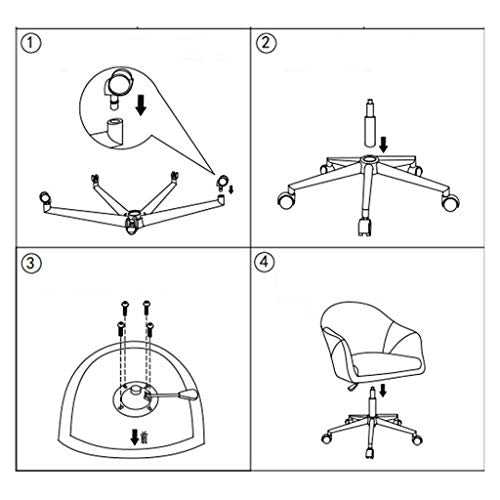 Lifting Rotatable Washable Office Chairs & Sofas Mid-Backrest - Flannel,Grey,European Style
