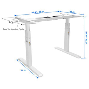 Rosewill Electric Standing Desk Frame & Wood Table Top w/Height Adjustable Sit Stand Modes, Silent Dual Motors, Memory Settings, Sturdy & Supports up to 220 lbs, Easy Assembly - RSD10