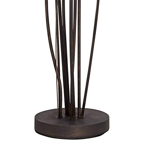 Modern Floor Lamp 4-Light Tree Ginger Black Tulip White Cased Glass Shades for Living Room Bedroom Uplight - Franklin Iron Works