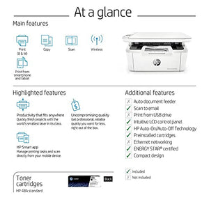 HP Laserjet Pro MFP M29W B All-in-One Wireless Monochrome Laser Printer for Home Business Office, White - Print Scan Copy - 19 ppm, 600 x 600 dpi, 8.5 x 11.69, Hi-Speed USB