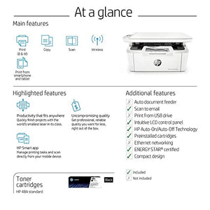 HP Laserjet Pro MFP M29W C All-in-One Wireless Monochrome Laser Printer for Home Office - Print Scan Copy - 19 ppm, 600 x 600 dpi, 8.5 x 11.69 Maximum Print Size, Hi-Speed USB