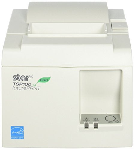 Star Micronics, TSP143IIU WHT US, ECO-Friendly Receipt Printer, USB (cable incl.), Auto Cutter, Internal Power Supply with Power Cable Incl.