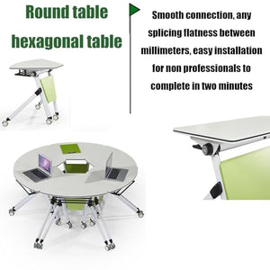 Generic Modern Trapezoidal Conference Room Table with Locking Wheels (6 Pack)