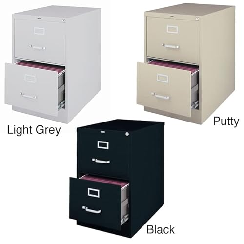 CommClad Hirsh Industries 2-Drawer Legal File Cabinet - Black, 18"W x 26.5"D x 28.4"D, Model 14419