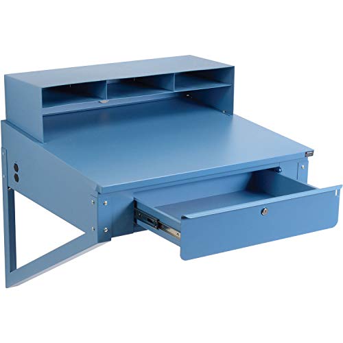 Global Industrial Industrial Supplies Shop Desk Wall Mount 34-1/2"W x 30"D x 32-1/2"H Blue