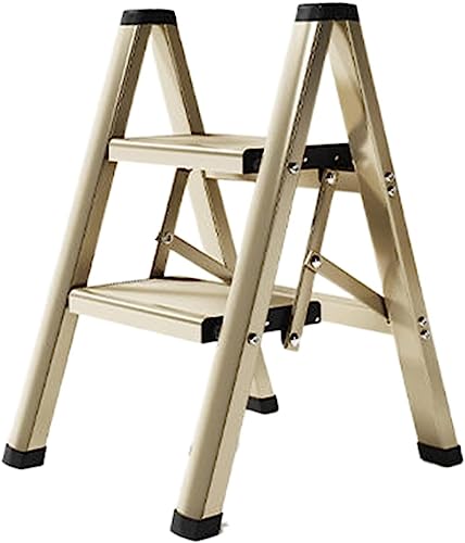 LUCEAE 2 Step Alumistep Stool with Wide Treads and Non-Slip Pads