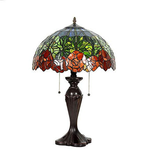 MaGiLL Tiffany Style Desk Lamp 25" High Stained Glass Lampshade for Bedrooms, Living Rooms - E26/E27 * 2