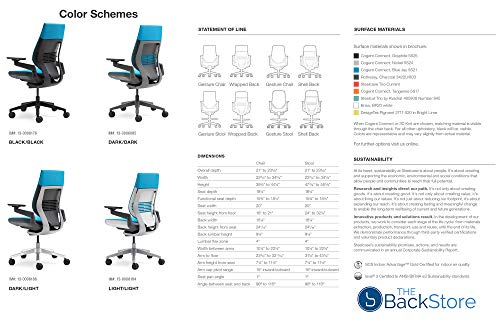 Steelcase Gesture Office Chair - Scarlet Red Upholstered Wrapped Back, Black Frame