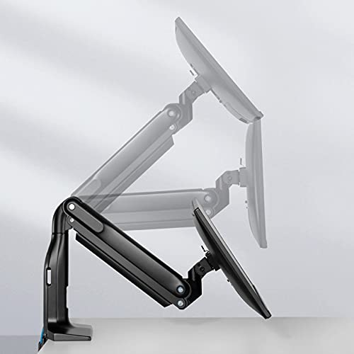 zlw-shop Single Monitor Stand Arm Gas Spring Monitor Desk Mount Stand with Dual USB Ports Heavy Monitor Mount for 17"-49" Screen, Hold Up to 39.6lbs