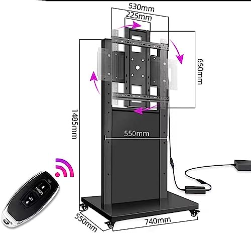 TAMNAN Mobile Floor TV Cart for 40-80 Inch TV, Remote Control Rotating Stand - Max 100kg