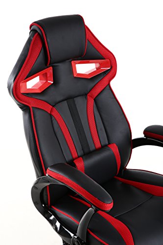 BTEXPERT Ergonomic High Back PU Leather Office Chair Gaming Chair, Reclining Leaning Napping Headrest Lumbar Pillow Support