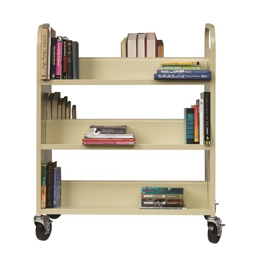 Hirsh Industries Double Sided Book Cart - Putty 21785