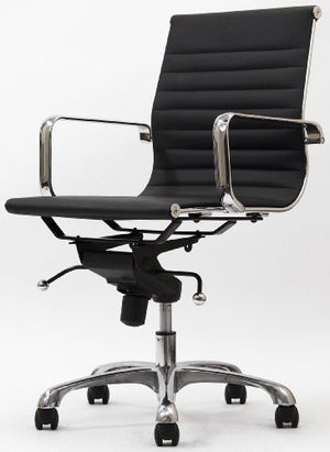 Malibu Mid Back Office Chair in Black Leatherette
