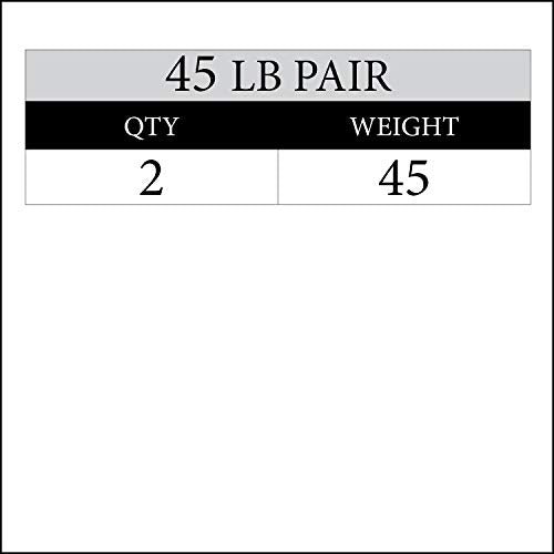 XMark Black Diamond 45 lb Olympic Weight Plates, Patented Design, One Pair