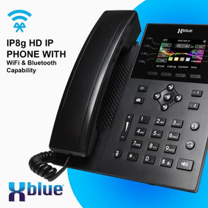 Xblue QB2 System Bundle with 10 IP8g IP Phones - Auto Attendant, Voicemail, Cell & Remote Extensions, Call Recording