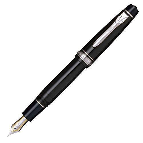 Sailor Professional Gear II Black w/Silver Trim Fine Point Fountain Pen - 11-2518-220