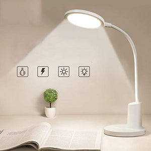 None LED Desk Lamp Eye Protection for Elementary, Middle School, and College Students - Plug-in Bedside Reading Light