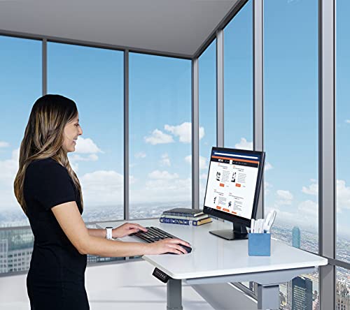 Victor DC830W 36x23.6 (3ft) Electric Sit-Stand Height Adjustable Compact Workstation, Quiet Motorized Standing Desk with Four Memory Function, Fast and Easy Assembly, Perfect for Home or Office, White