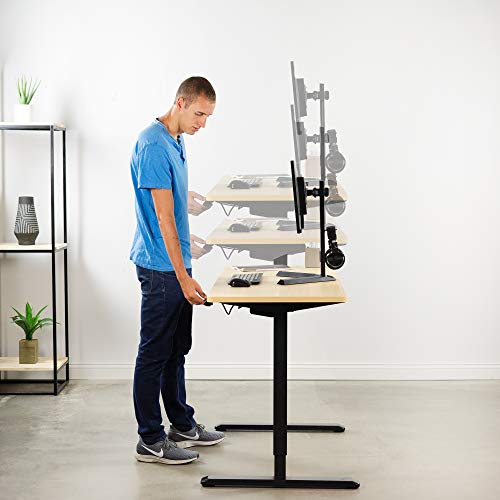 VIVO Black Electric Stand Up Desk Frame Workstation, Single Motor Ergonomic Standing Height Adjustable Base with Control Panel, DESK-V101EB