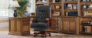 Kinnls Big and Tall Evan Massage Office Chair 2.0 with Footrest - Genuine Leather Executive Chair