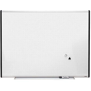 Lorell Magnetic Dry-Erase Board with Grid Lines, 4 by 3-Feet, Silver/Ebony