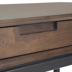 Simpli Home AXCBAN-09 Banting Solid Hardwood Modern Industrial 60 inch Wide Desk in Walnut Brown