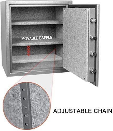 AEGIS 2.6 Cubic Feet Security Fireproof Box RV Safe Box with Digital Keypad Double Keys Home Gun Safe for Hotel Office Money Cash Jewelry 15.7 x 13.7 x 11 inches