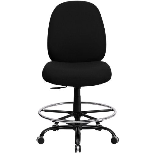 Flash Furniture HERCULES Series Big & Tall 400 lb. Rated Black Fabric Drafting Chair