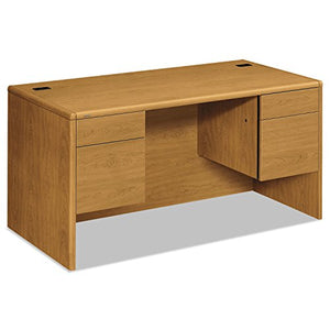 HON 10700 Series Desk, Double Pedestals, 60w x 30d x 29 1/2h, Harvest