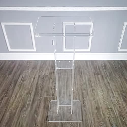 FixtureDisplays Acrylic Podium Plexiglass Church Pulpit 18"W X 12"D X 42.5"H