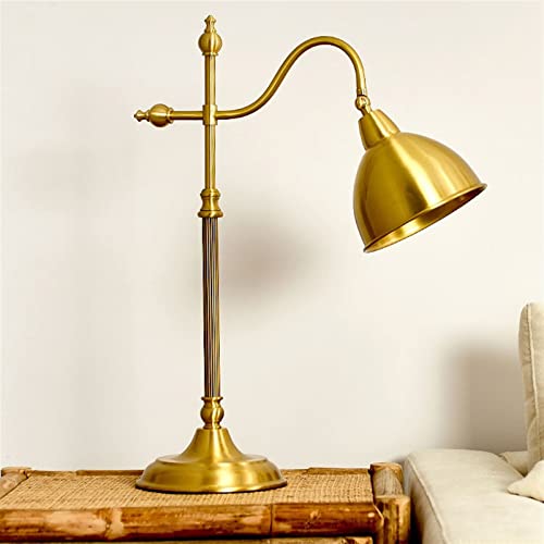 Copper Desk Lamp Retro Bedroom Bedside Lamp 58cm Vintage Nightstand Lamps