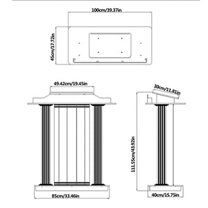 None Clear Acrylic Church Pulpit Podium with Rolling Table Top - Mobile Stand Up Desk for Churches and Classrooms