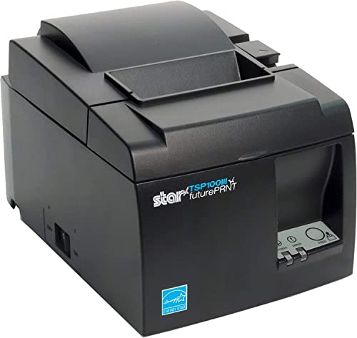 Star Micronics TSP143IIIU Thermal POS Receipt Printer, Charcoal Grey - Mfi-USB Connectivity, 203 dpi, Auto-Cutter