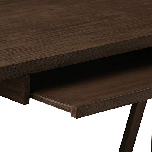 SIMPLIHOME Dylan SOLID WOOD Modern Industrial 60 inch Wide Home Office Desk, Writing Table, Workstation, Study Table Furniture in Dark Tobacco Brown