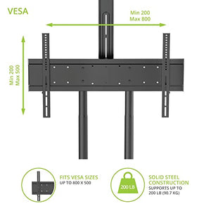 Kanto Rolling TV Stand for 55"-86" TVs | Black