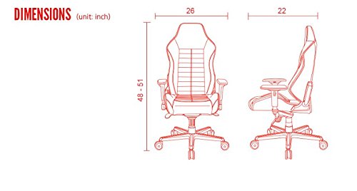 DXRacer Drifting Series OH/DM61/NWE Racing Seat Office Chair Gaming Ergonomic Adjustable Computer Chair with - Included Head and Lumbar Support Pillows (Black, White, Green)