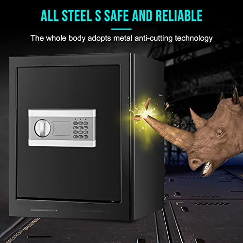 DIOSMIO Fireproof Safe Box with Fireproof Document Bag,2.08Cub Digital Safe Box Fireproof Waterproof Combination Lock Safe with Keypad LED Indicator, for Pistol Cash Jewelry Important Documents