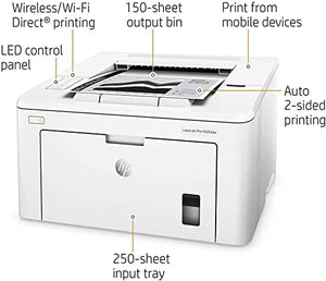 HP Laserjet Pro M203dw Wireless Laser Printer, Compatible with Alexa (G3Q47A)， Print Scan Copy Fax，Auto 2-Sided Printing，Ahaghug Printer Cable.