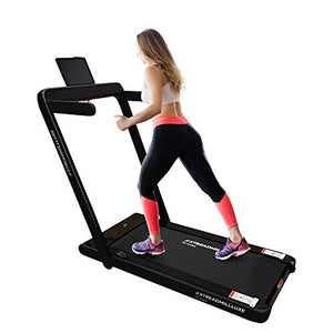 XTREADMILLLUXE 2 in 1 Folding Running and Walking Treadmill, Installation-Free, Bluetooth and HiFi Speakers, Remote Control & LED Display, Home/Office use, 2.25 HP Peak Power (Black)