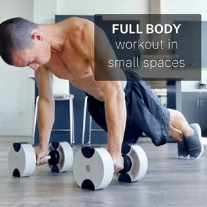 Krato Single Adjustable Dumbbell (20kg/44lb) by ROBURFLEX for Workout Strength Training Fitness Home Gym - Space White color
