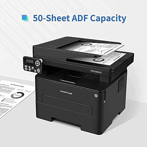 All-in-One Monochrome Wireless Laser Printer Scanner Copier with ADF-Pantum M7102DW, Pantum Toner Cartridge TL-410X Yields 6000 Pages