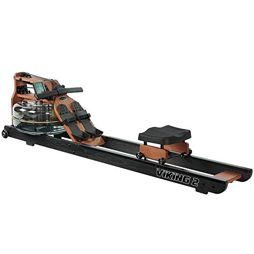 First Degree Fitness Viking II Black Reserve Indoor Rowing Machine, Black/Brown