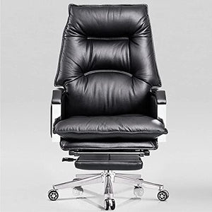 CBLdF Boss Chair with Footrest, 170° Reclining Leather Executive Office Chair (Brown)