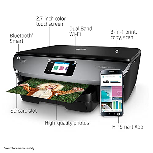 HP Envy Photo 7155 All in One Photo Printer with Wireless Printing, Scan, Copy, Fax, HP Instant Ink Ready, Compatible with Alexa (K7G93A) Bundle w/DGE USB Cable + Small Business Productivity Software